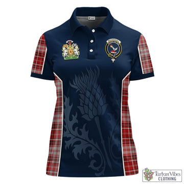 MacDougall Dress Tartan Women's Polo Shirt with Family Crest and Scottish Thistle Vibes Sport Style