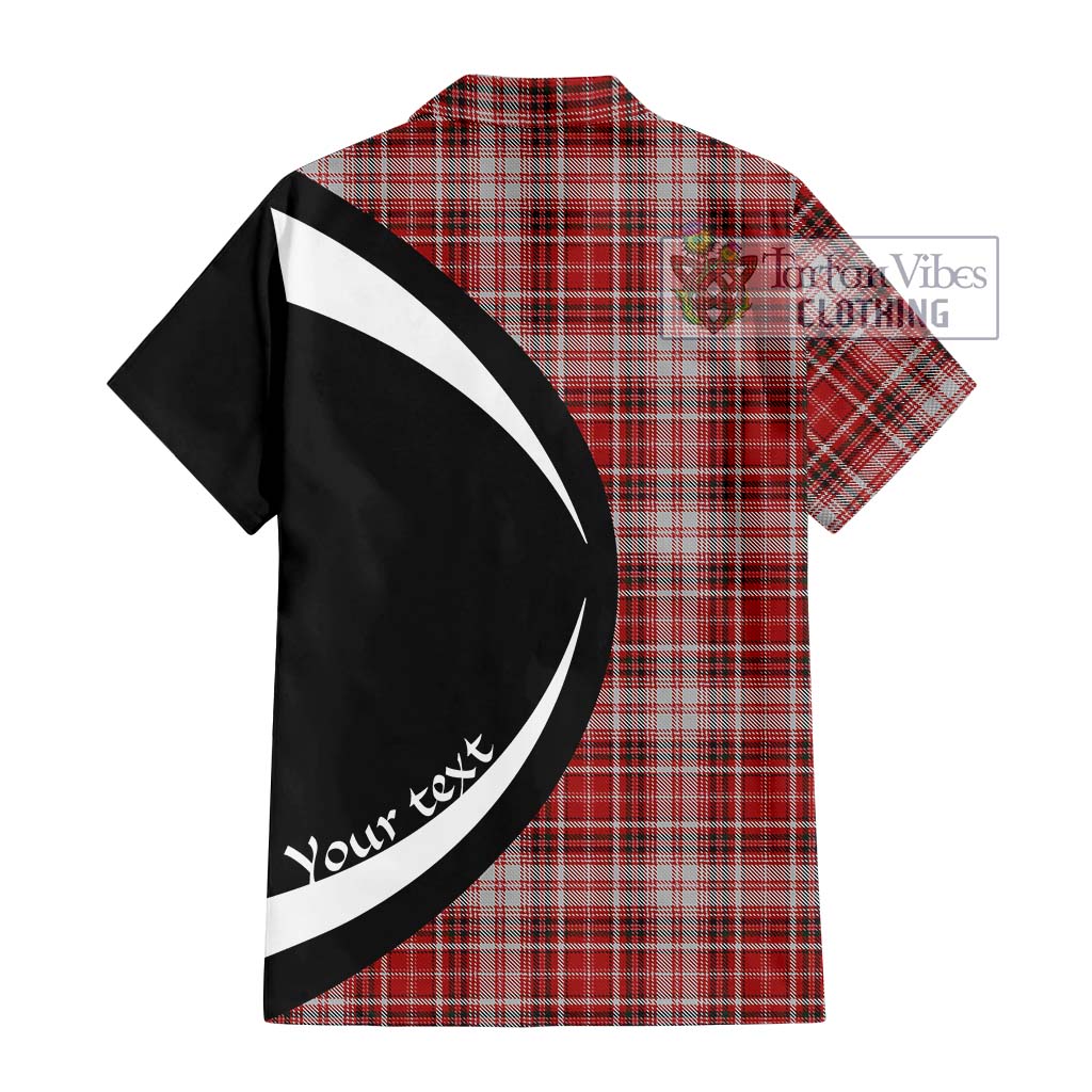 MacDougall Dress Tartan Short Sleeve Button Up with Family Crest Circle Style - Tartan Vibes Clothing