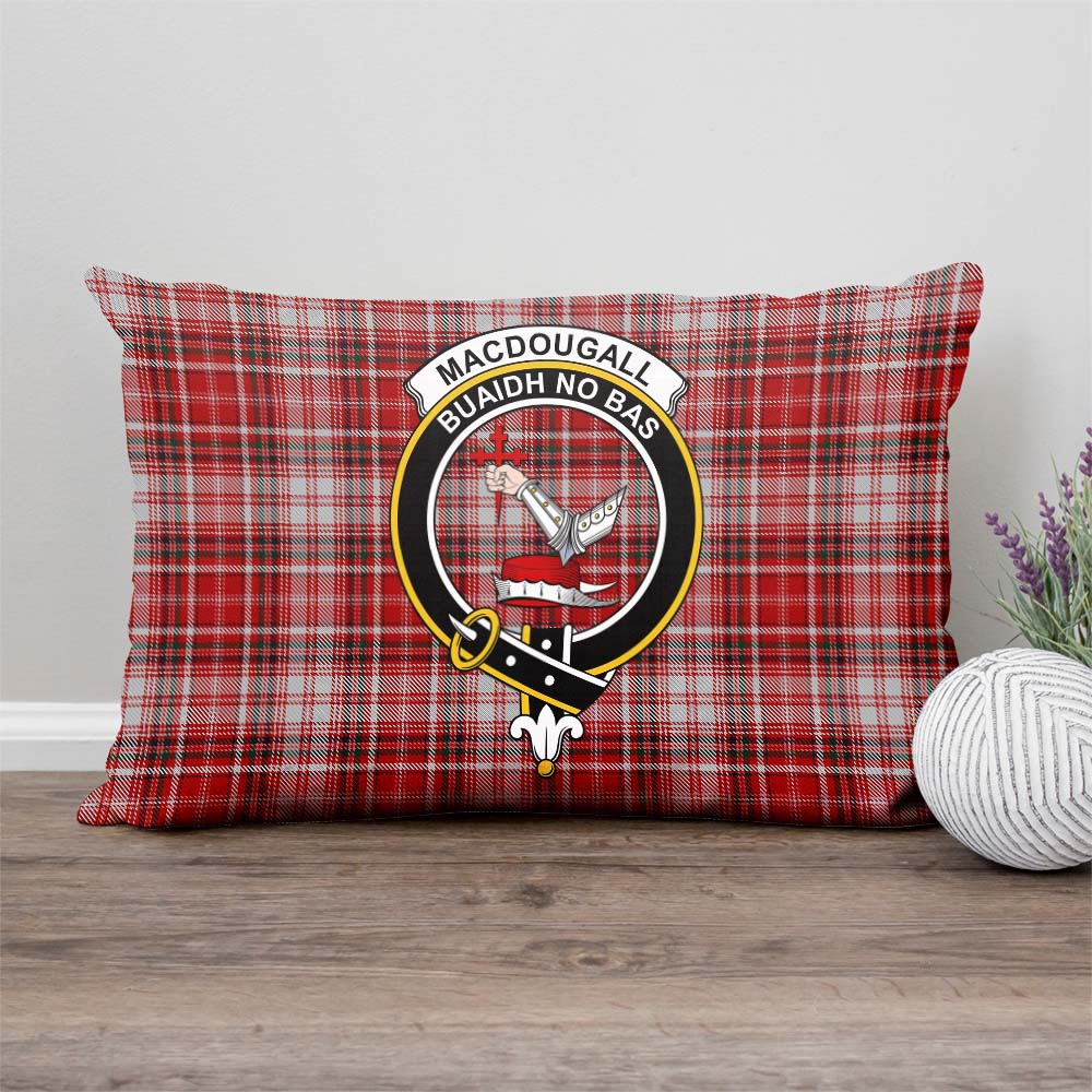 MacDougall Dress Tartan Pillow Cover with Family Crest Rectangle Pillow Cover - Tartanvibesclothing