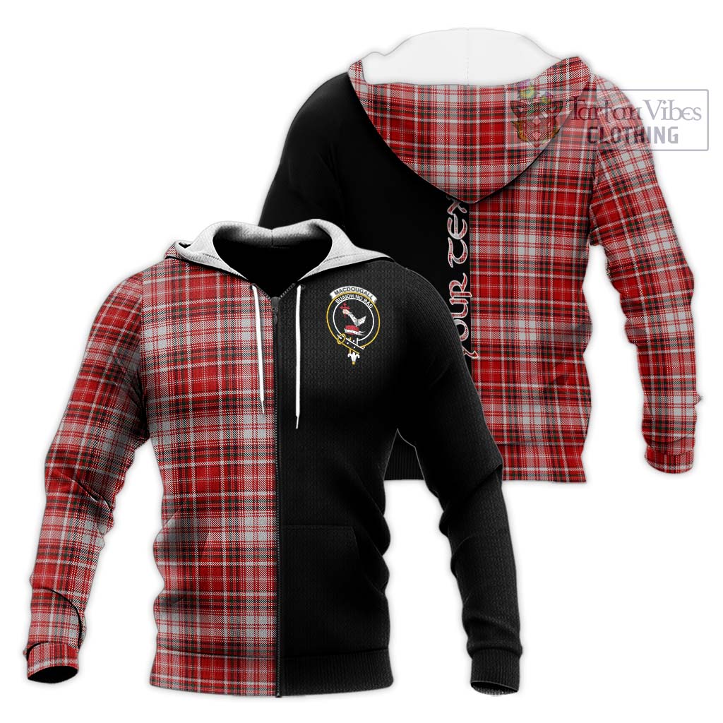 Tartan Vibes Clothing MacDougall Dress Tartan Knitted Hoodie with Family Crest and Half Of Me Style