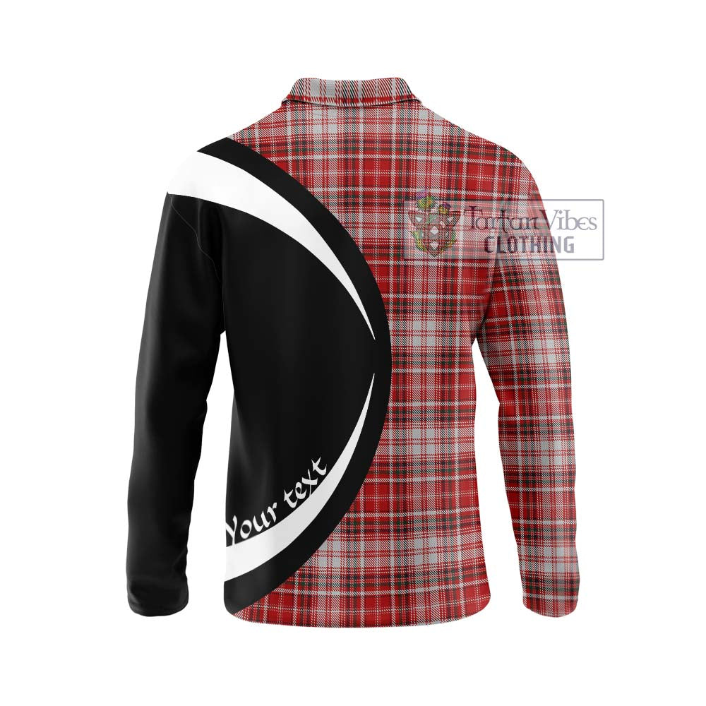 MacDougall Dress Tartan Long Sleeve Polo Shirt with Family Crest Circle Style - Tartan Vibes Clothing