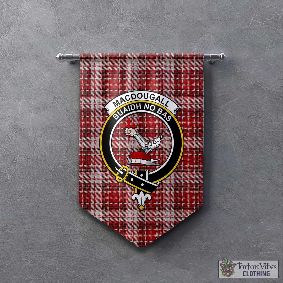 Tartan Vibes Clothing MacDougall Dress Tartan Gonfalon, Tartan Banner with Family Crest