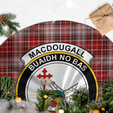 MacDougall Dress Tartan Christmas Tree Skirt with Family Crest