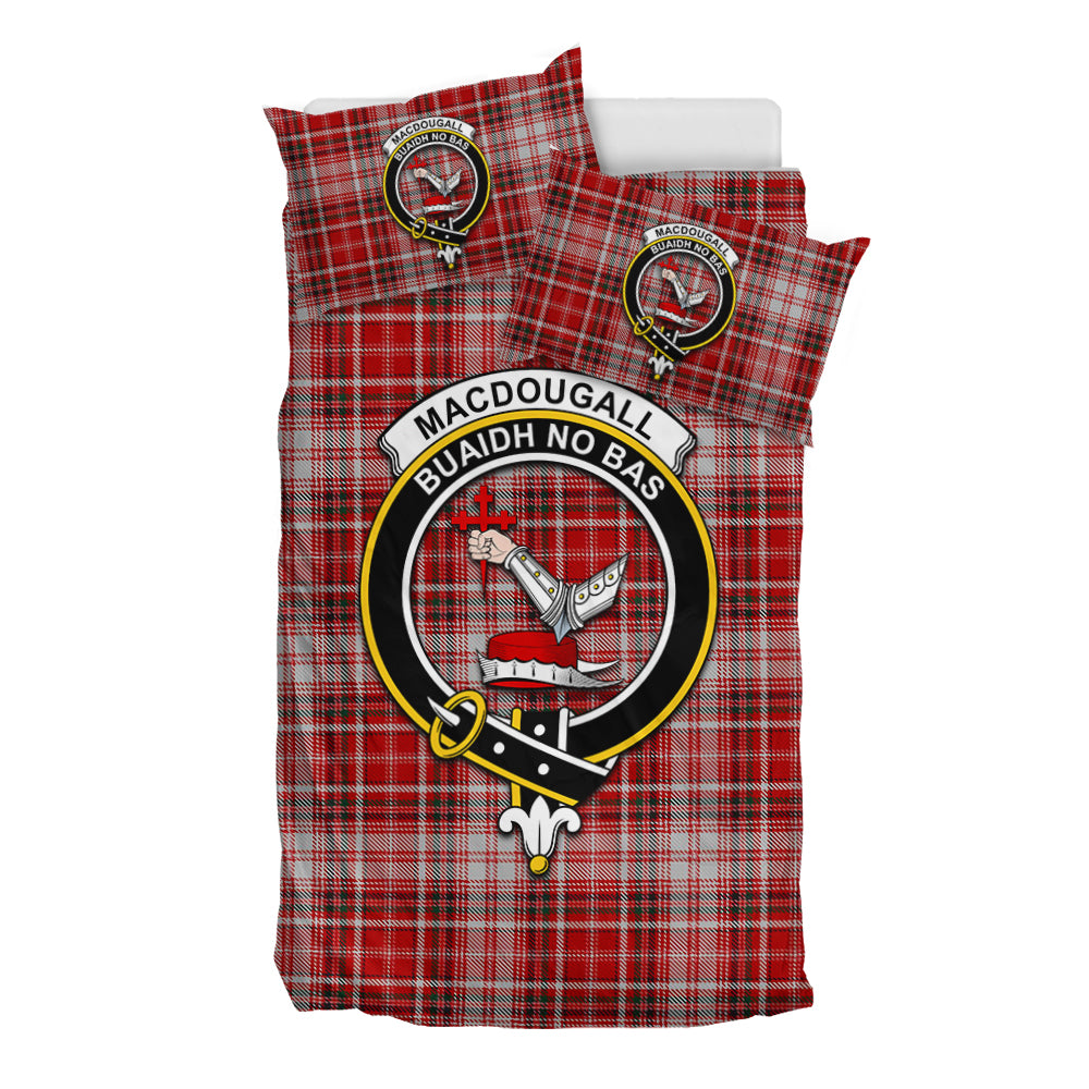 MacDougall Dress Tartan Bedding Set with Family Crest - Tartan Vibes Clothing