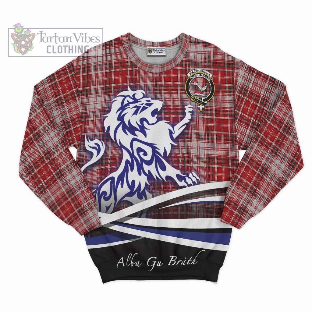 Tartan Vibes Clothing MacDougall Dress Tartan Sweatshirt with Alba Gu Brath Regal Lion Emblem