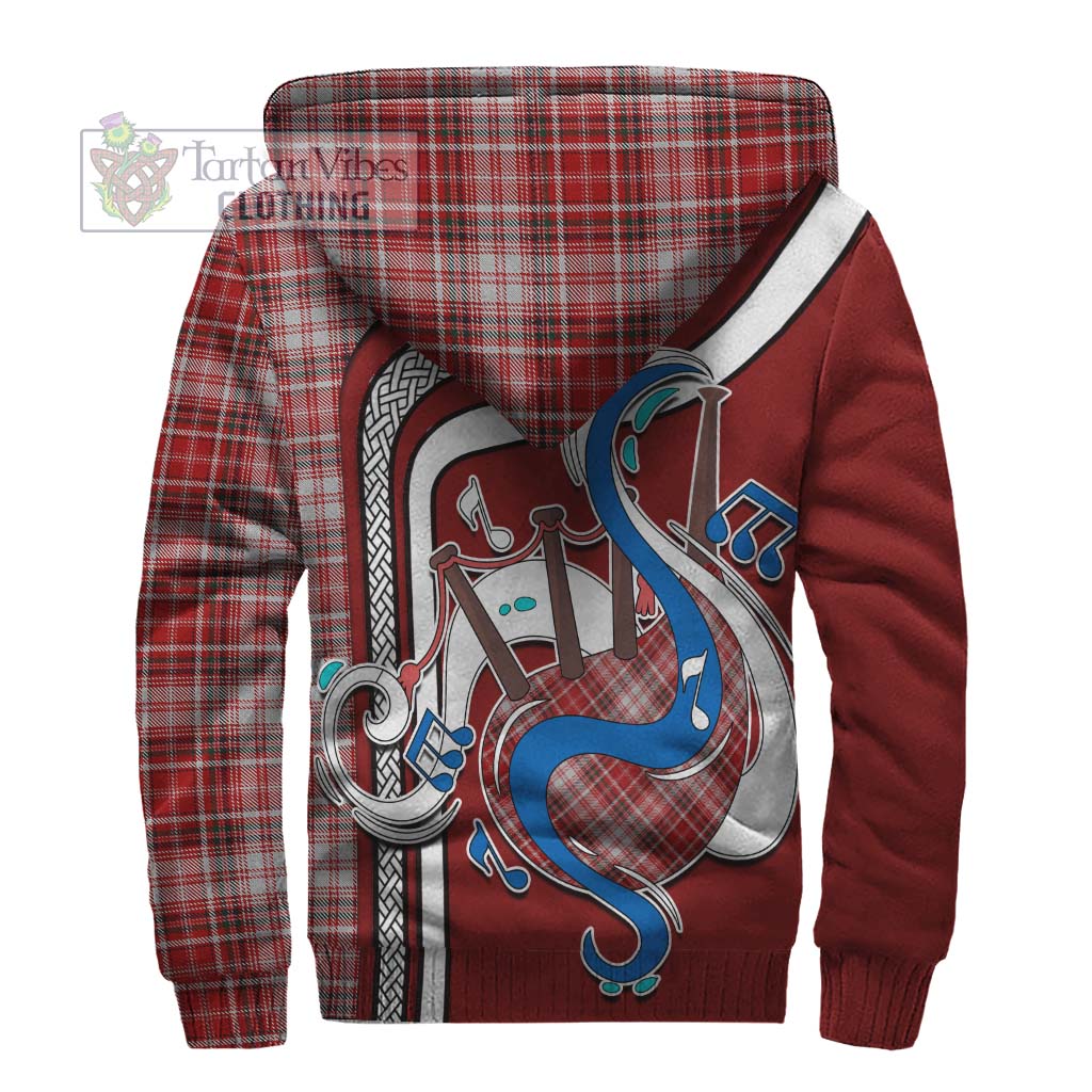 Tartan Vibes Clothing MacDougall Dress Tartan Sherpa Hoodie with Epic Bagpipe Style