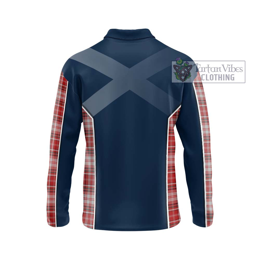 Tartan Vibes Clothing MacDougall Dress Tartan Long Sleeve Polo Shirt with Family Crest and Lion Rampant Vibes Sport Style