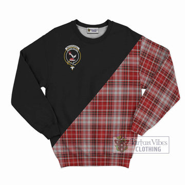 MacDougall Dress Tartan Sweatshirt with Family Crest and Military Logo Style