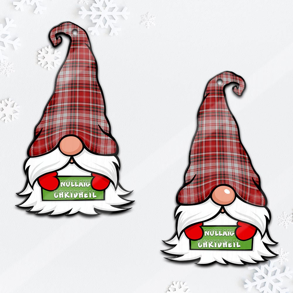 MacDougall Dress Gnome Christmas Ornament with His Tartan Christmas Hat Mica Ornament - Tartanvibesclothing