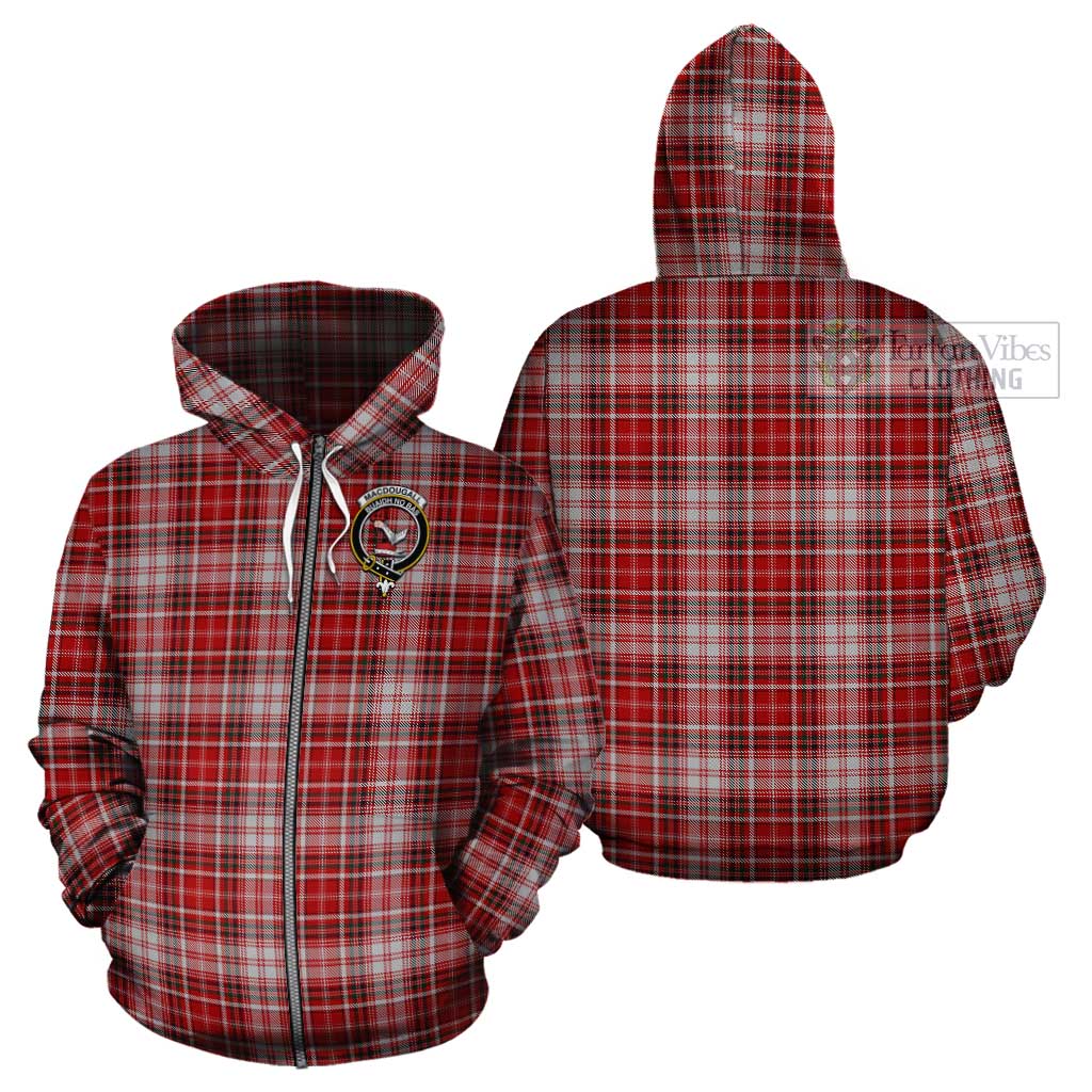 Tartan Vibes Clothing MacDougall Dress Tartan Cotton Hoodie with Family Crest