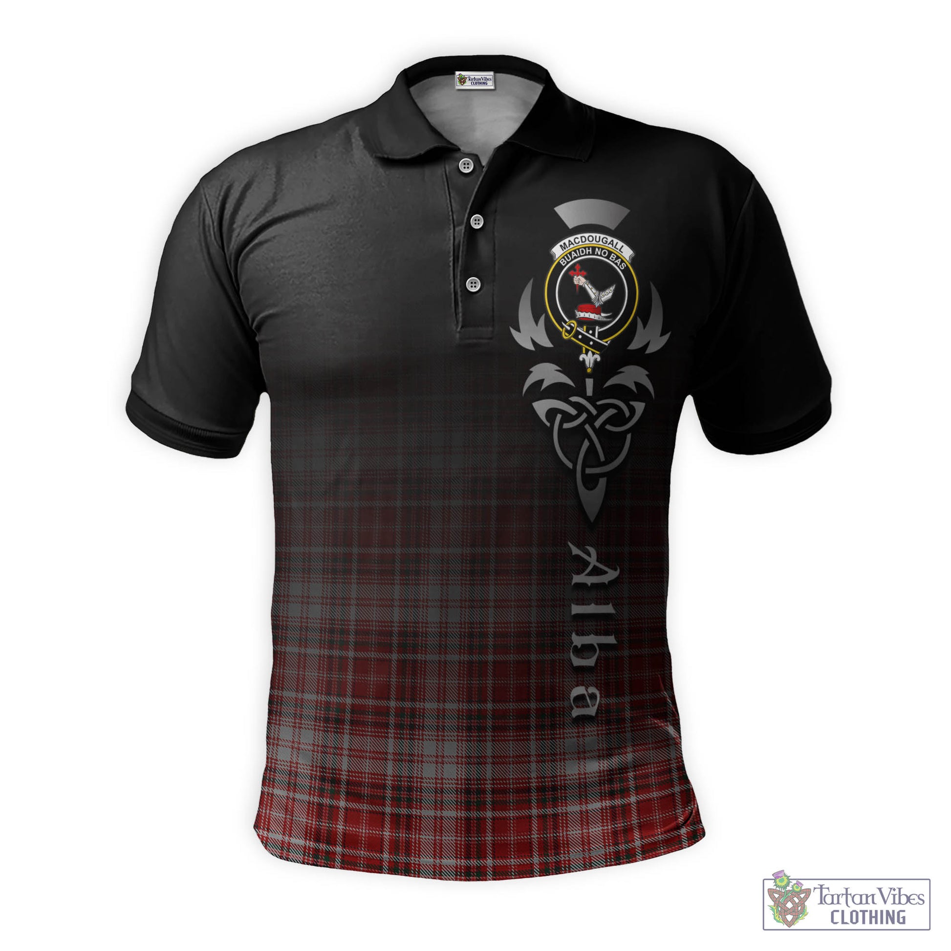 Tartan Vibes Clothing MacDougall Dress Tartan Polo Shirt Featuring Alba Gu Brath Family Crest Celtic Inspired