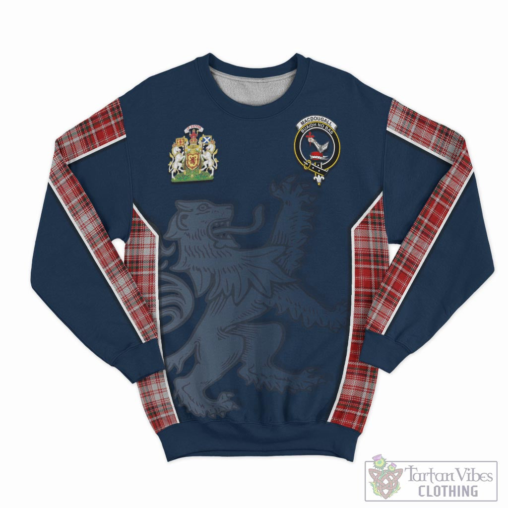 Tartan Vibes Clothing MacDougall Dress Tartan Sweater with Family Crest and Lion Rampant Vibes Sport Style