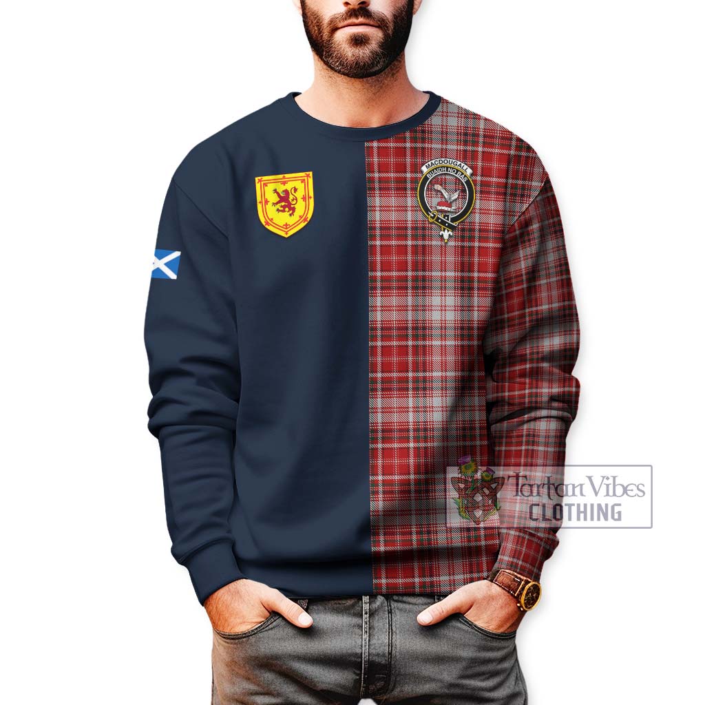 Tartan Vibes Clothing MacDougall Dress Tartan Sweatshirt with Scottish Lion Royal Arm Half Style