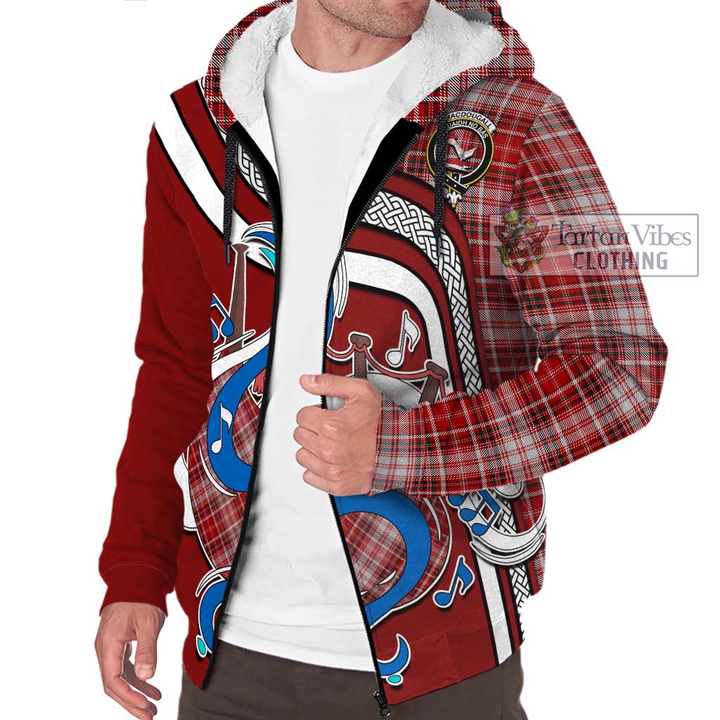 Tartan Vibes Clothing MacDougall Dress Tartan Sherpa Hoodie with Epic Bagpipe Style