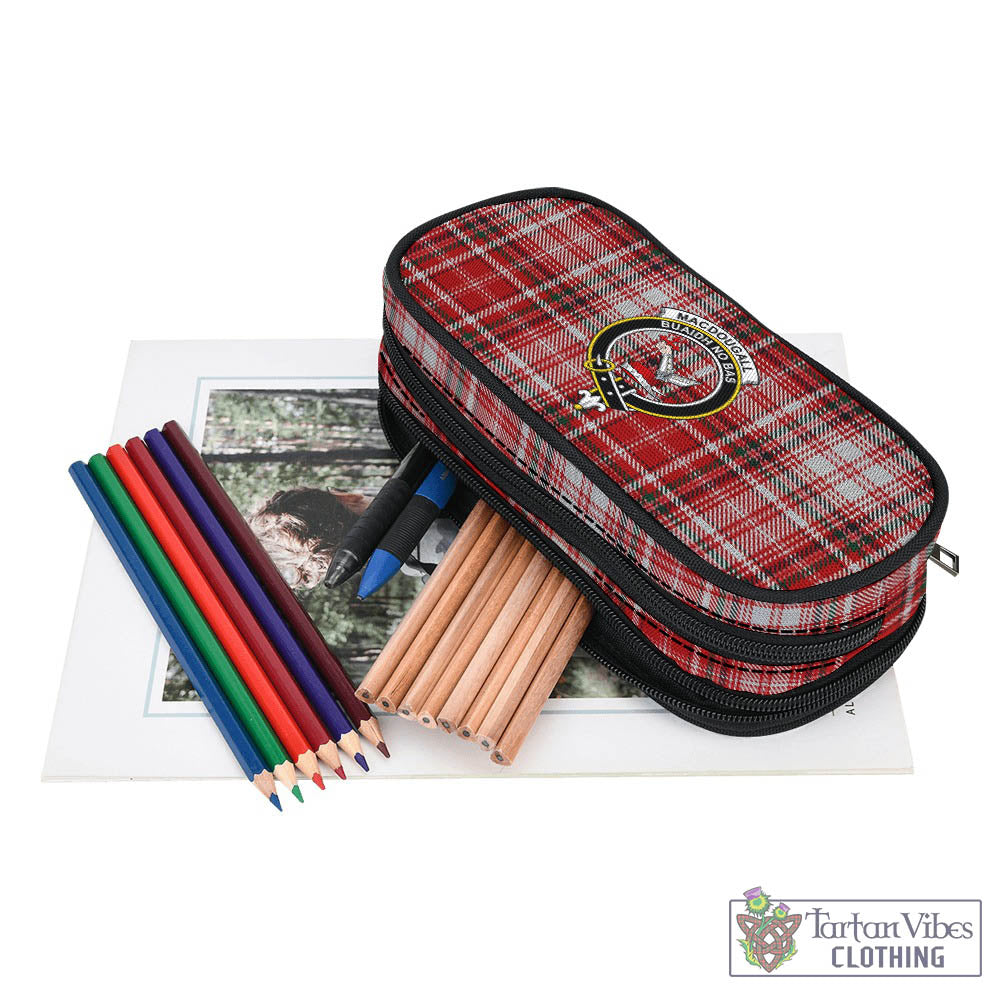 Tartan Vibes Clothing MacDougall Dress Tartan Pen and Pencil Case with Family Crest