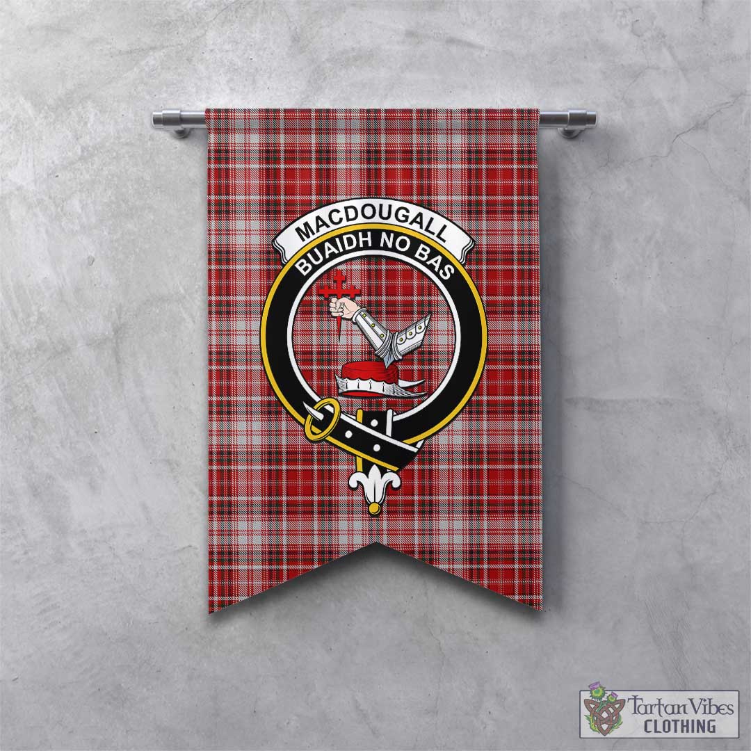 Macdougall Dress Tartan Gonfalon, Tartan Banner With Family Crest