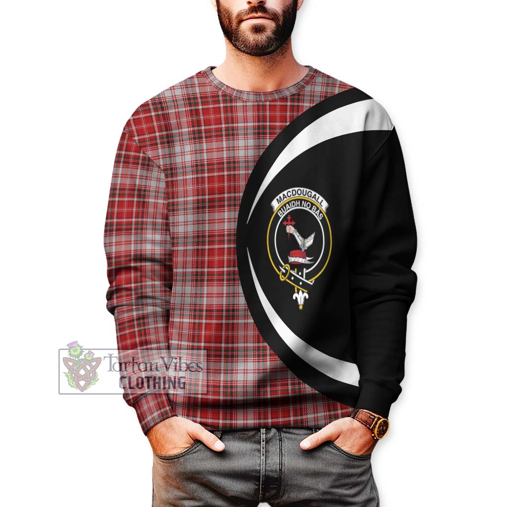 MacDougall Dress Tartan Sweatshirt with Family Crest Circle Style - Tartan Vibes Clothing