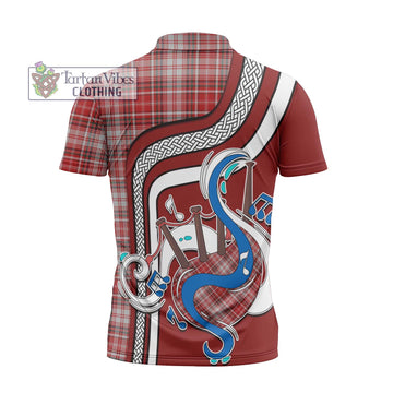 MacDougall Dress Tartan Zipper Polo Shirt with Epic Bagpipe Style