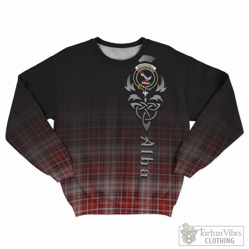 Tartan Vibes Clothing MacDougall Dress Tartan Sweatshirt Featuring Alba Gu Brath Family Crest Celtic Inspired