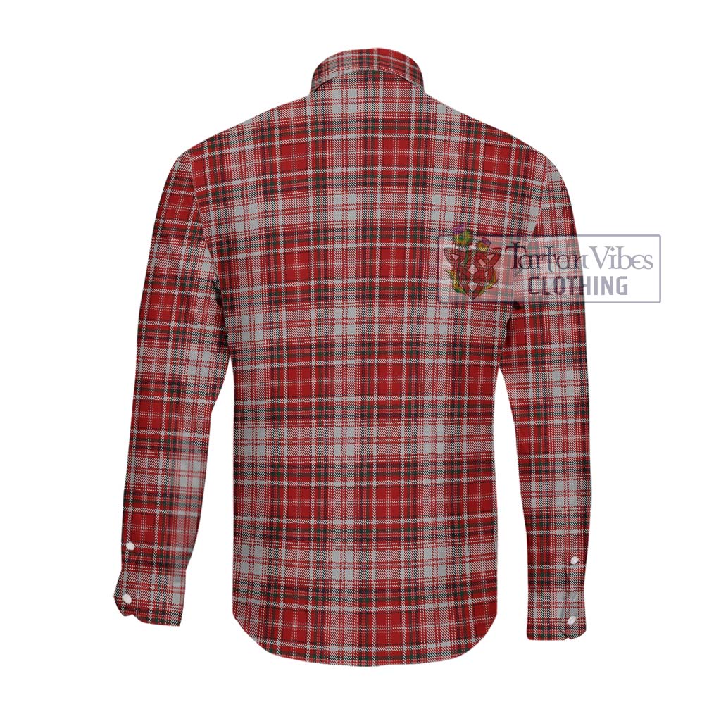 Tartan Vibes Clothing MacDougall Dress Tartan Long Sleeve Button Shirt with Family Crest DNA In Me Style