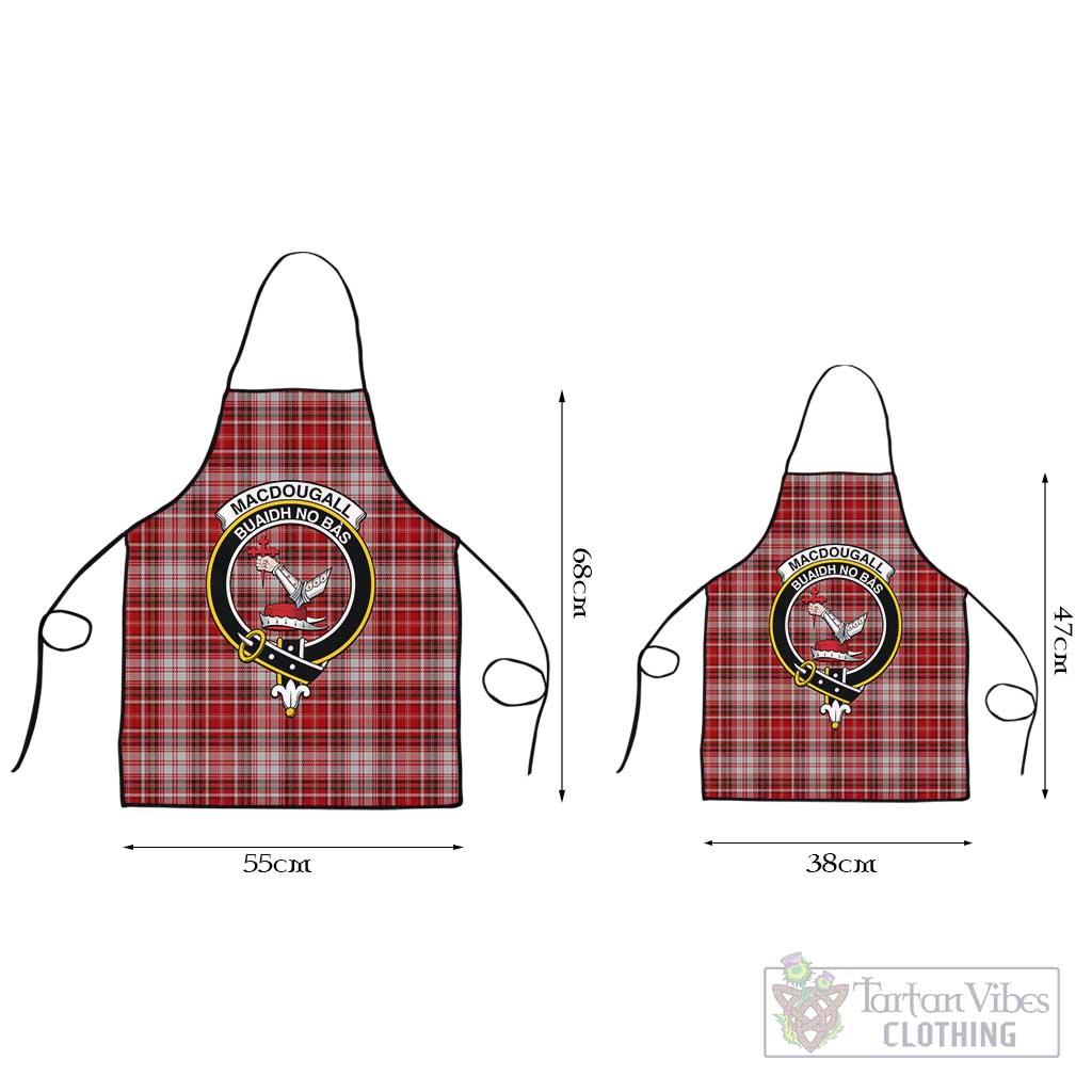 MacDougall Dress Tartan Apron with Family Crest Black L 55x68 cm - Tartan Vibes Clothing