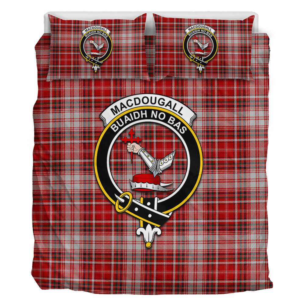 MacDougall Dress Tartan Bedding Set with Family Crest - Tartan Vibes Clothing