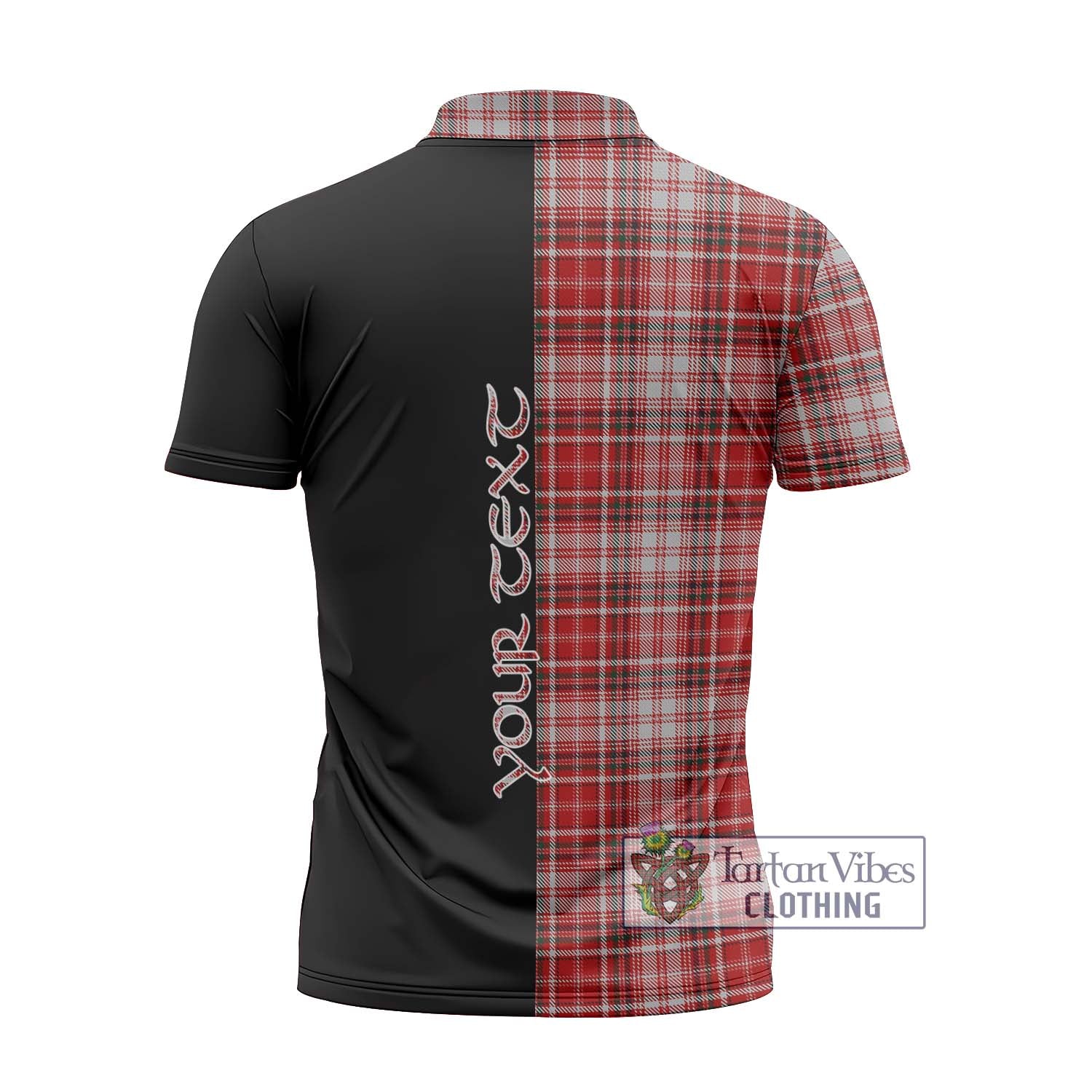 Tartan Vibes Clothing MacDougall Dress Tartan Zipper Polo Shirt with Family Crest and Half Of Me Style