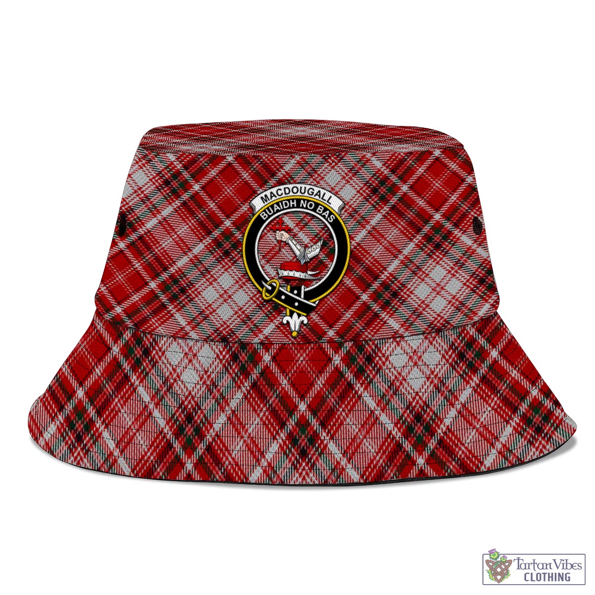 Tartan Vibes Clothing MacDougall Dress Tartan Bucket Hat with Family Crest