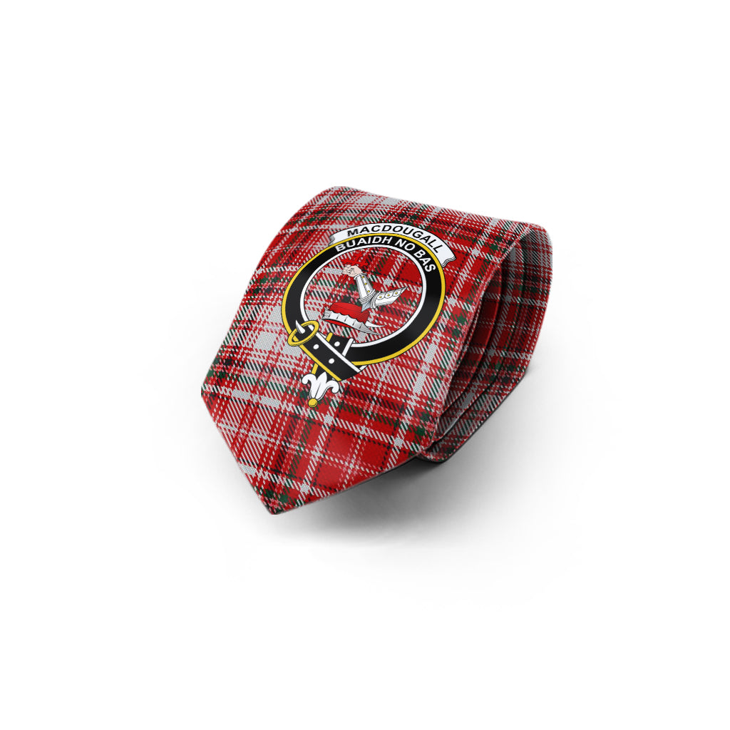 MacDougall Dress Tartan Classic Necktie with Family Crest - Tartan Vibes Clothing