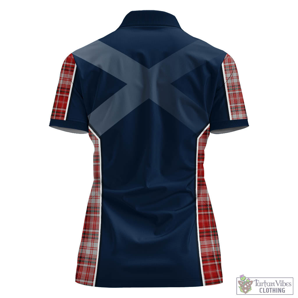 Tartan Vibes Clothing MacDougall Dress Tartan Women's Polo Shirt with Family Crest and Scottish Thistle Vibes Sport Style