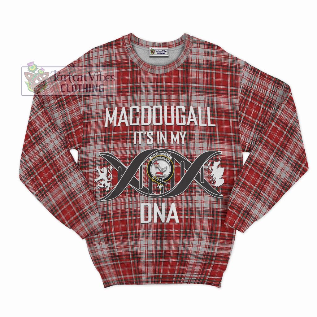 Tartan Vibes Clothing MacDougall Dress Tartan Sweatshirt with Family Crest DNA In Me Style