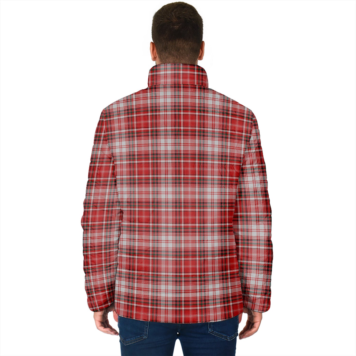 MacDougall Dress Tartan Padded Jacket with Family Crest - Tartan Vibes Clothing