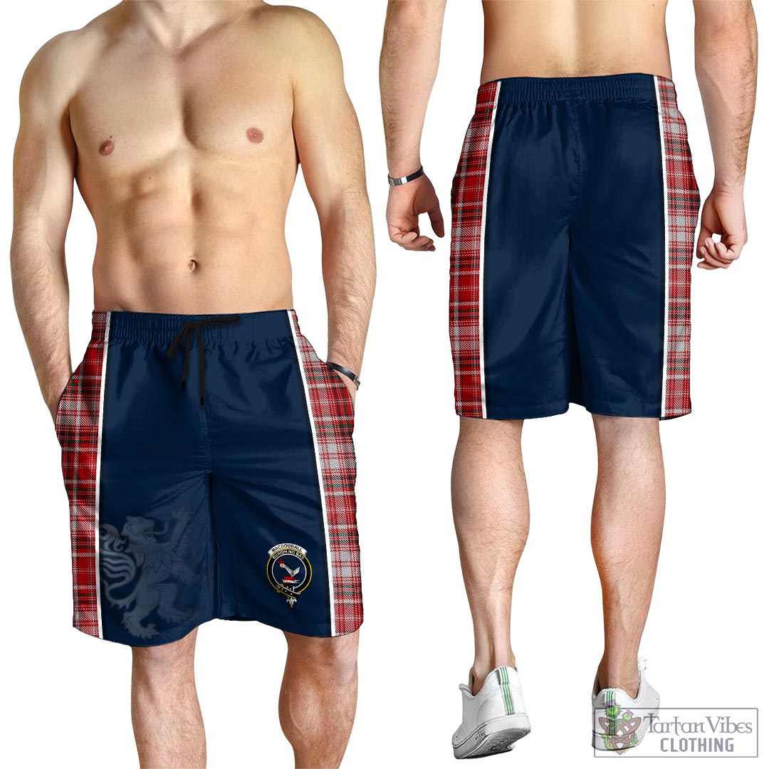 Tartan Vibes Clothing MacDougall Dress Tartan Men's Shorts with Family Crest and Lion Rampant Vibes Sport Style
