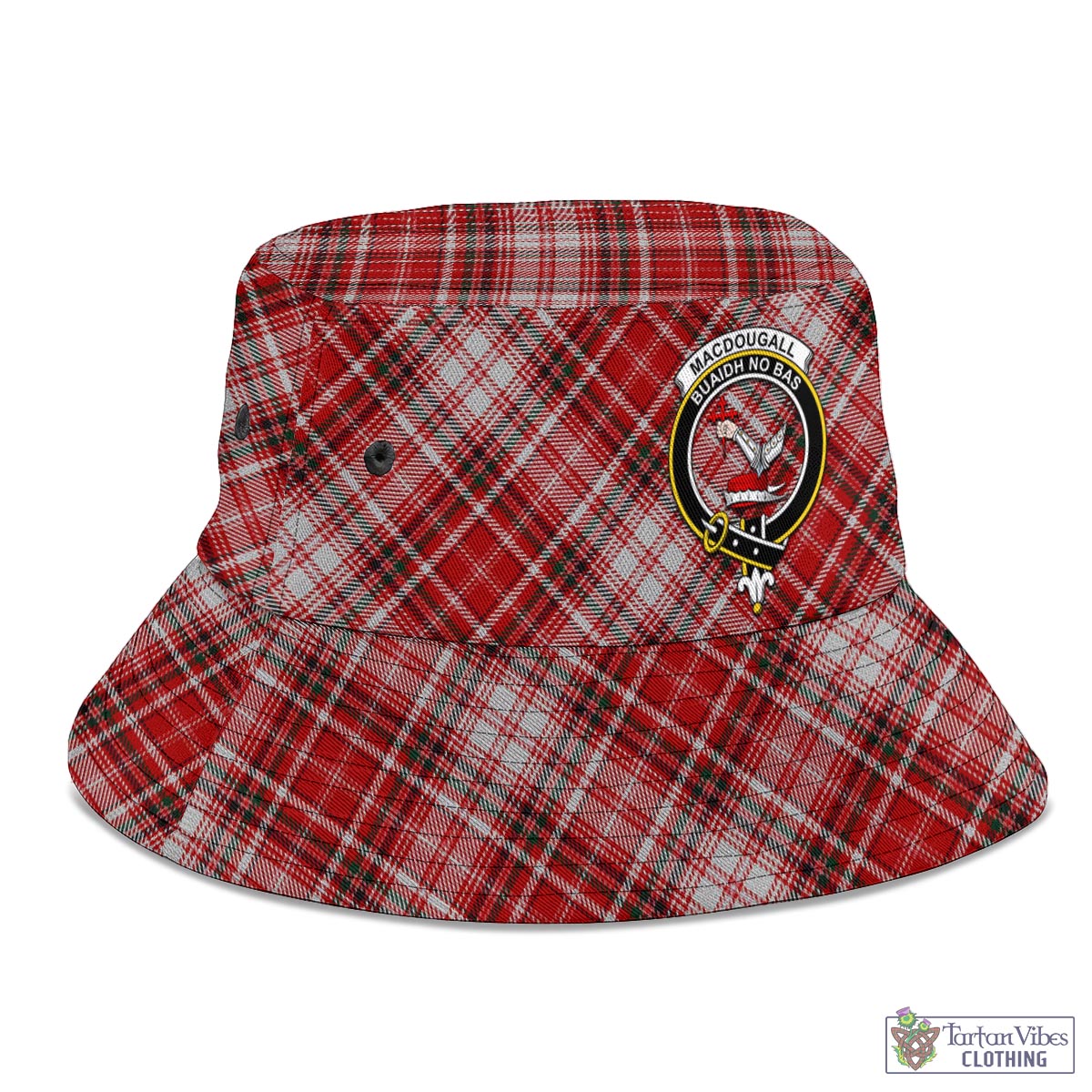 Tartan Vibes Clothing MacDougall Dress Tartan Bucket Hat with Family Crest