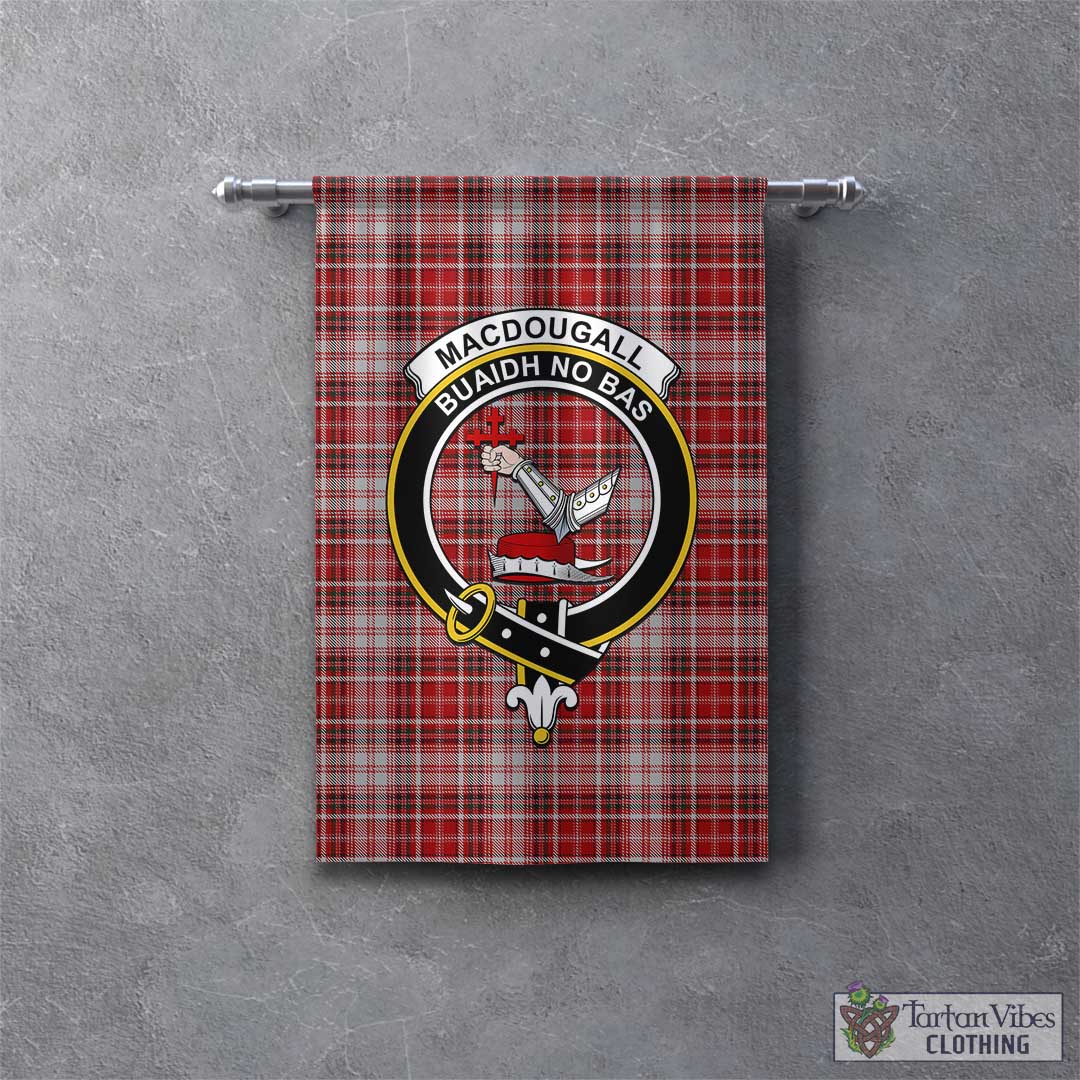 Tartan Vibes Clothing MacDougall Dress Tartan Gonfalon, Tartan Banner with Family Crest