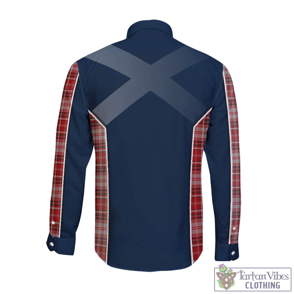 Tartan Vibes Clothing MacDougall Dress Tartan Long Sleeve Button Up Shirt with Family Crest and Lion Rampant Vibes Sport Style