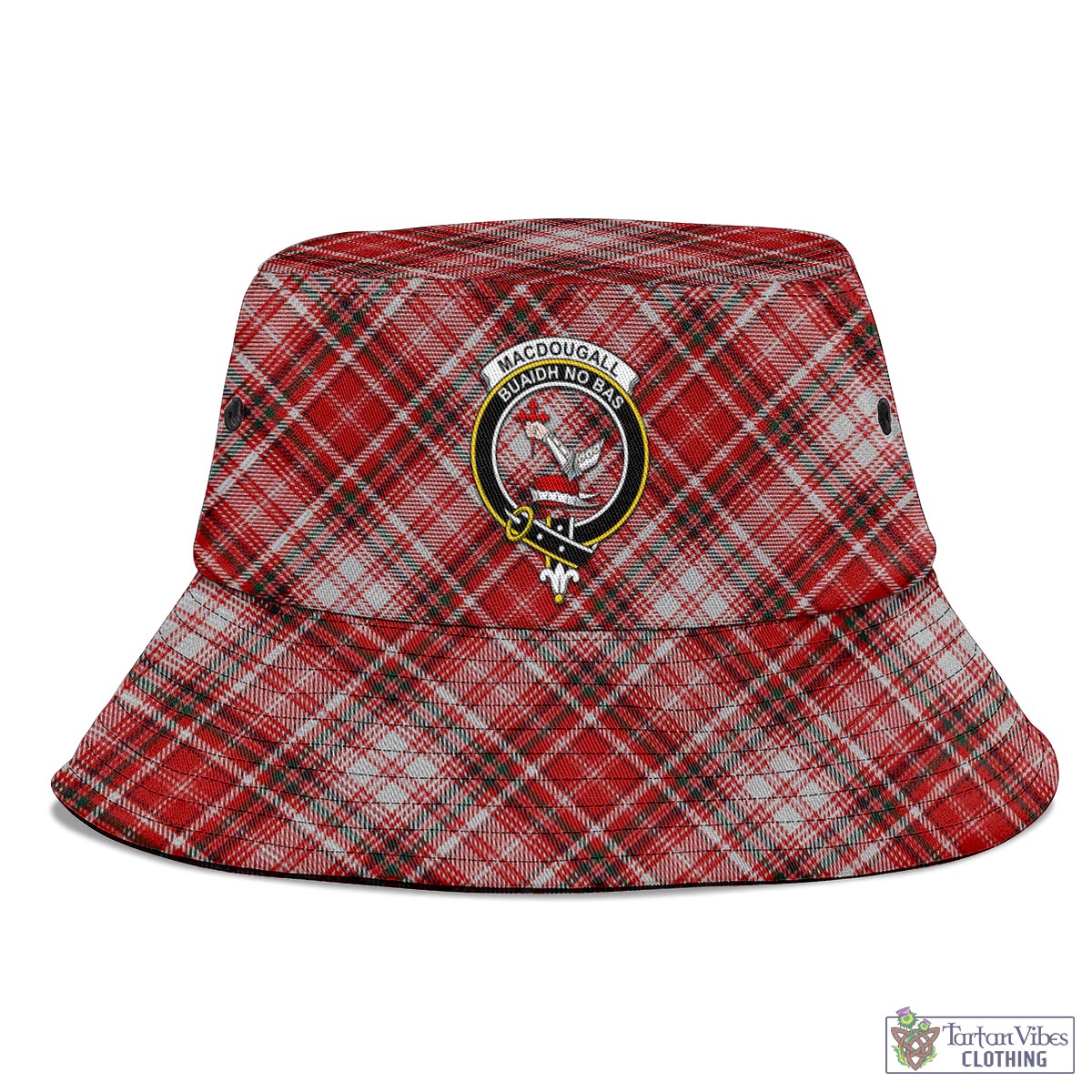 Tartan Vibes Clothing MacDougall Dress Tartan Bucket Hat with Family Crest