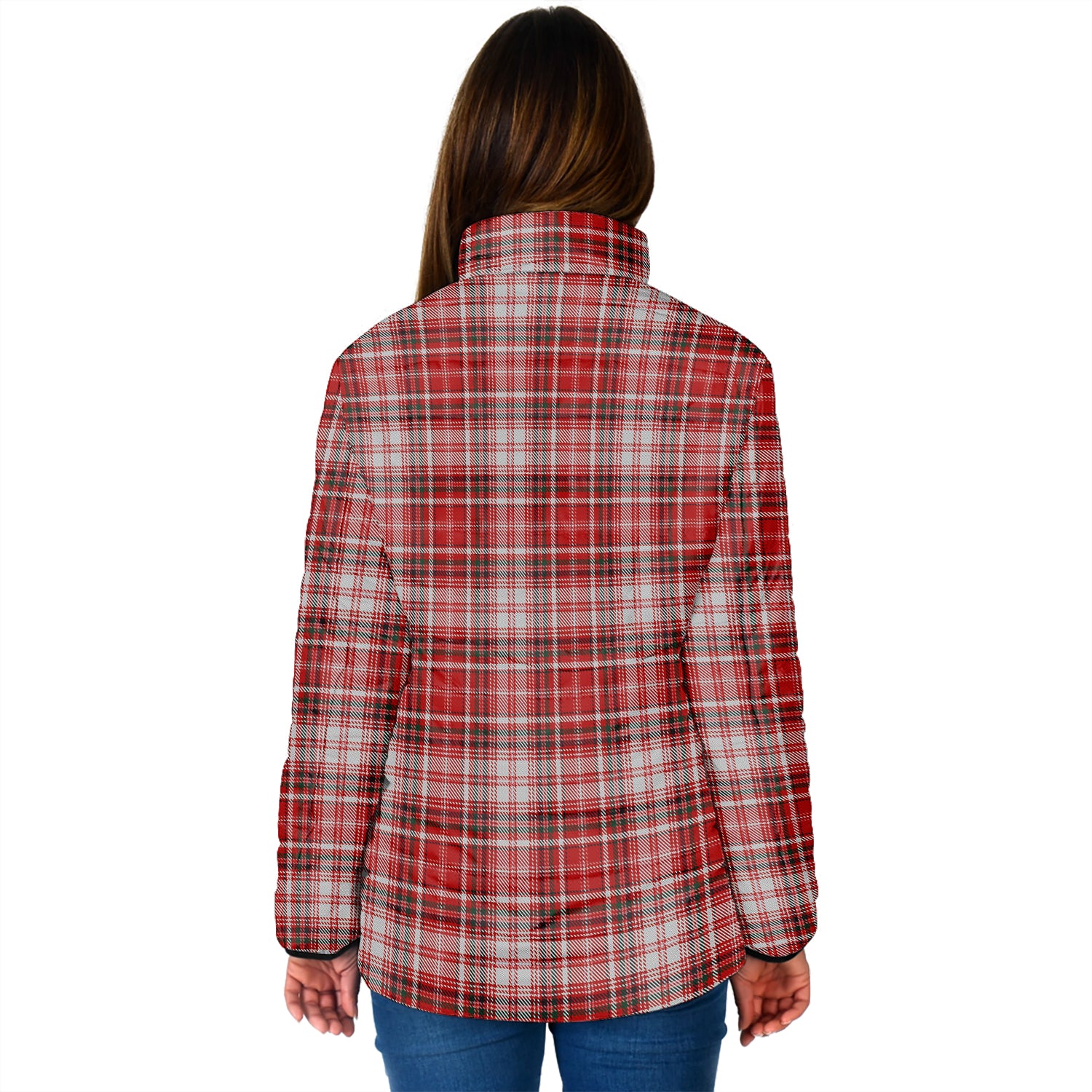 MacDougall Dress Tartan Padded Jacket with Family Crest - Tartan Vibes Clothing