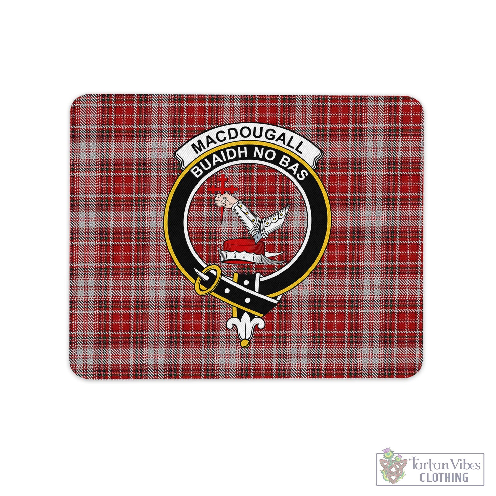 Tartan Vibes Clothing MacDougall Dress Tartan Mouse Pad with Family Crest