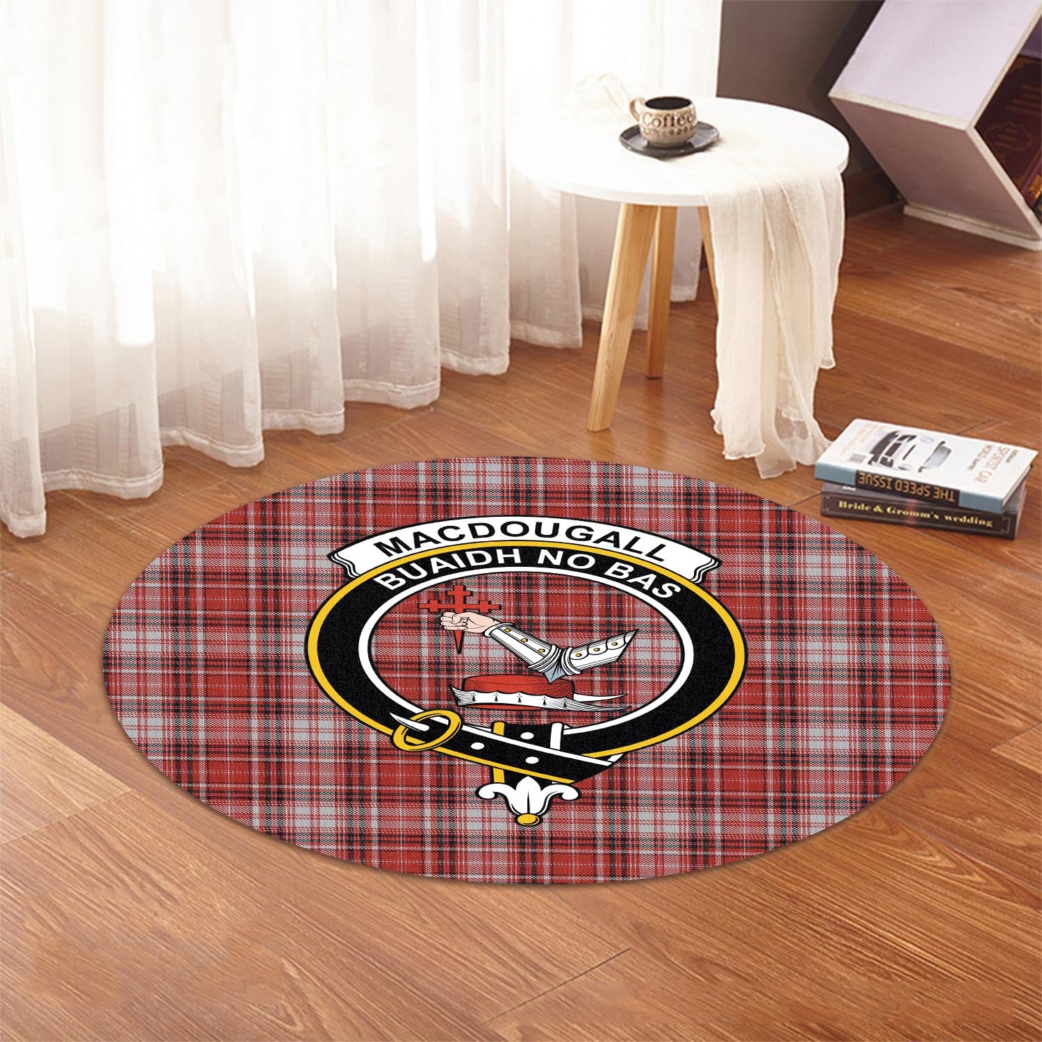 macdougall-dress-tartan-round-rug-with-family-crest