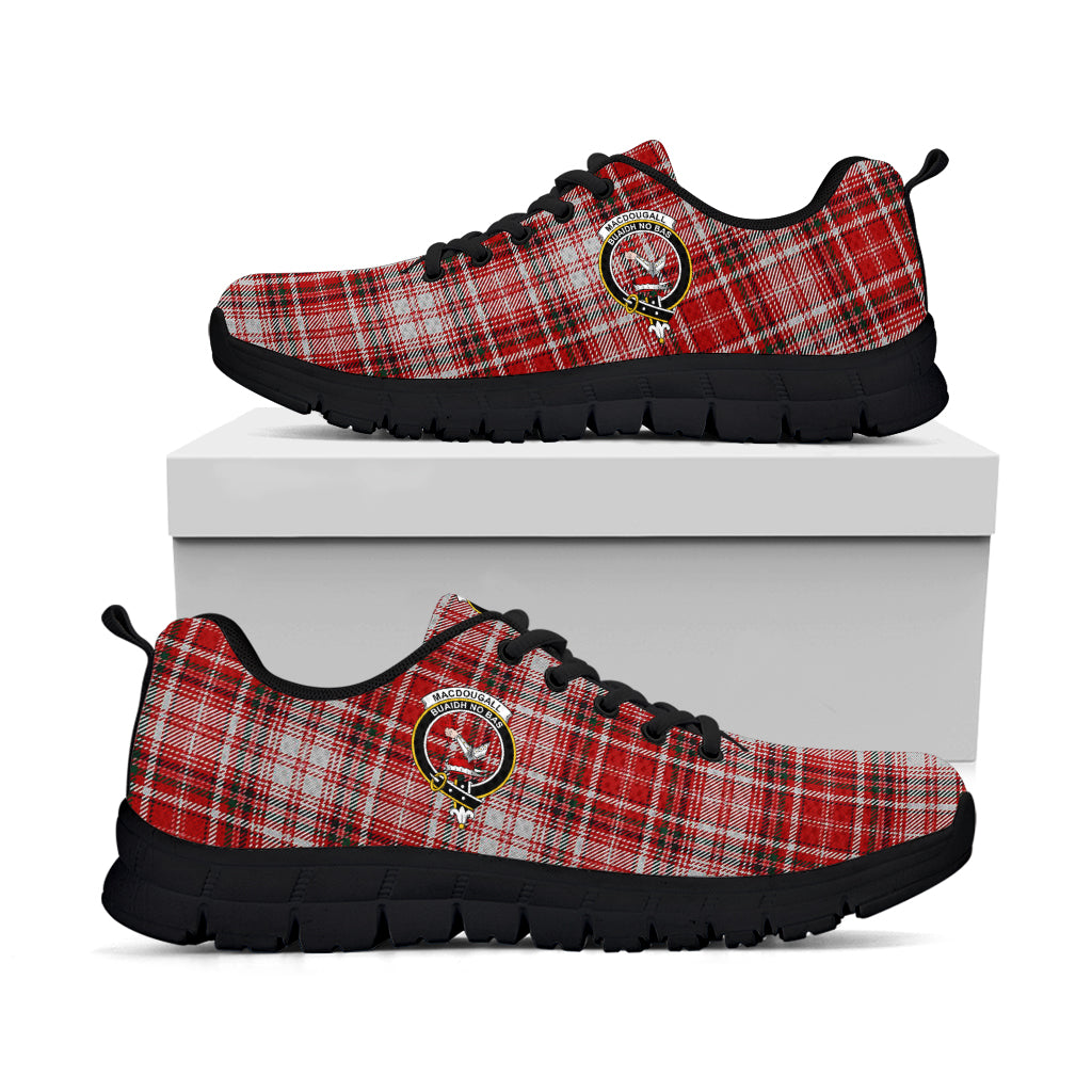 MacDougall Dress Tartan Sneakers with Family Crest - Tartan Vibes Clothing