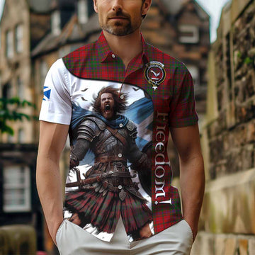 MacDougall (McDougall) Crest Tartan Short Sleeve Button Shirt Inspired by the Freedom of Scottish Warrior