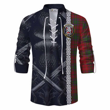 MacDougall (McDougall) Tartan Ghillie Kilt Shirt with Family Crest Cross Sword Thistle Celtic Vibes