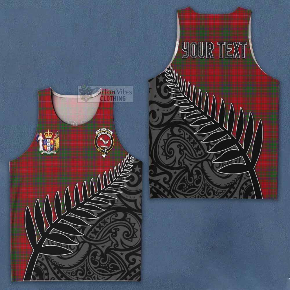 Tartan Vibes Clothing MacDougall (McDougall) Crest Tartan Men's Tank Top with New Zealand Silver Fern Half Style