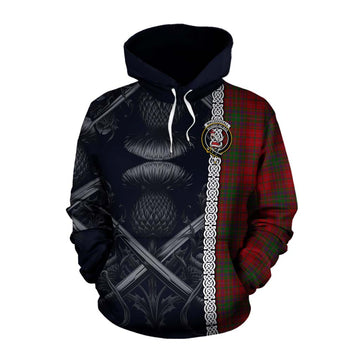 MacDougall (McDougall) Tartan Cotton Hoodie with Family Crest Cross Sword Thistle Celtic Vibes