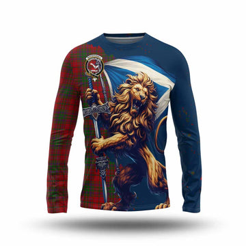 MacDougall (McDougall) Tartan Family Crest Long Sleeve T-Shirt with Scottish Majestic Lion