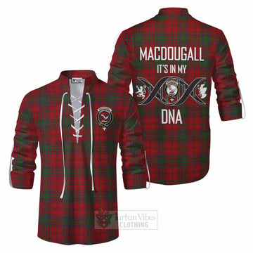 MacDougall (McDougall) Tartan Ghillie Kilt Shirt with Family Crest DNA In Me Style