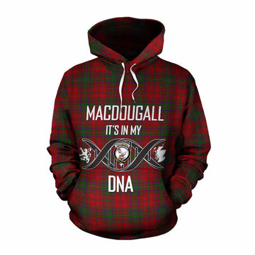 MacDougall (McDougall) Tartan Cotton Hoodie with Family Crest DNA In Me Style