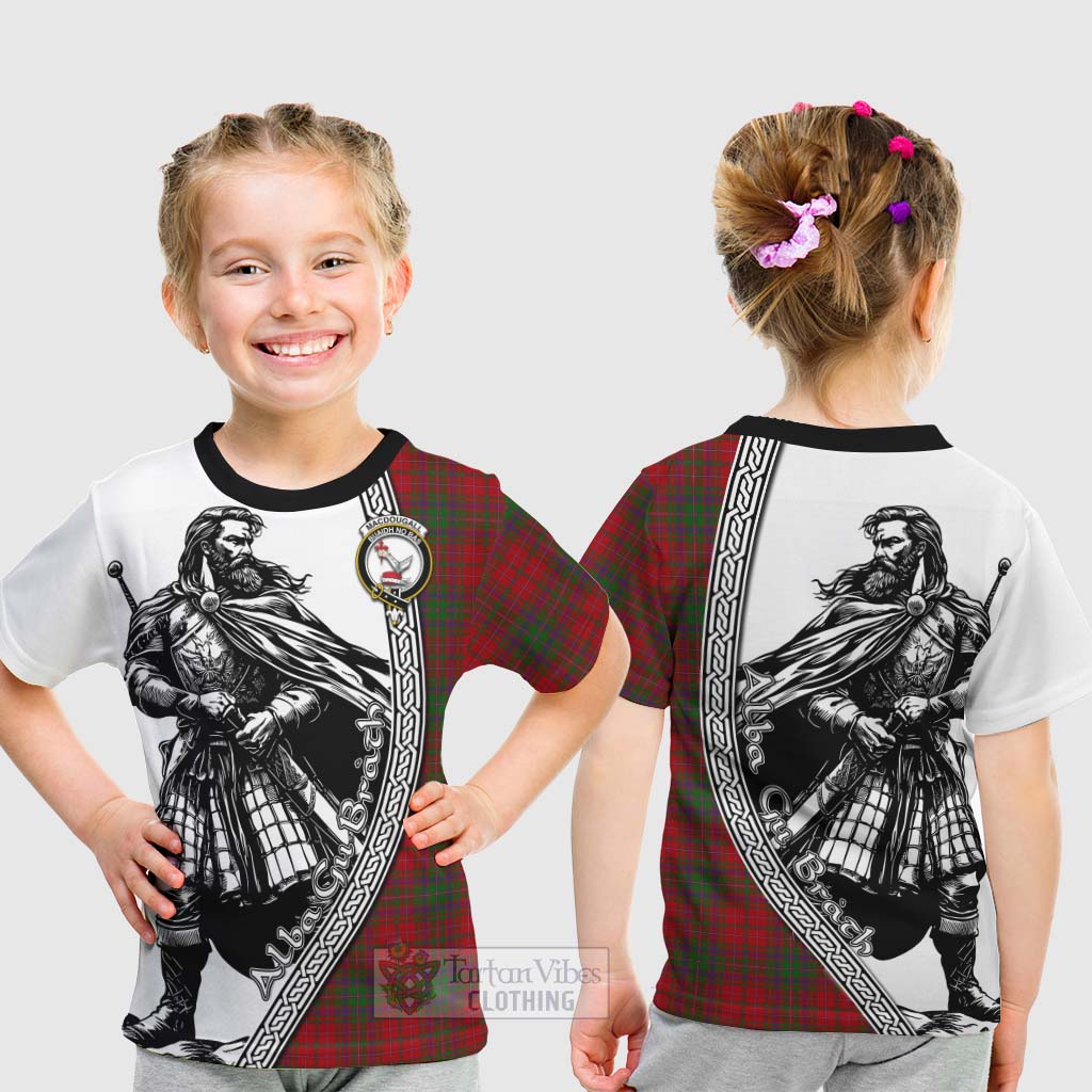 Tartan Vibes Clothing MacDougall (McDougall) Tartan Clan Crest Kid T-Shirt with Highlander Warrior Celtic Style