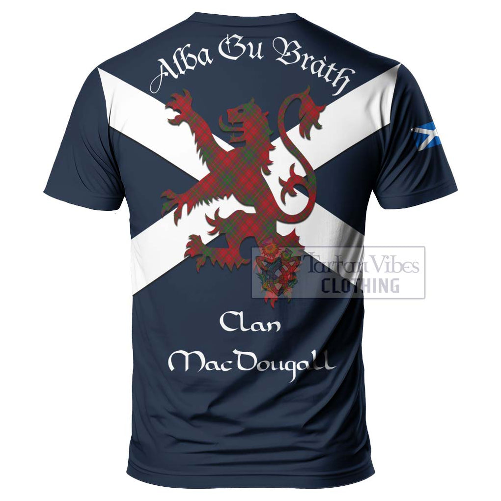 Tartan Vibes Clothing MacDougall (McDougall) Tartan Lion Rampant T-Shirt – Proudly Display Your Heritage with Alba Gu Brath and Clan Name